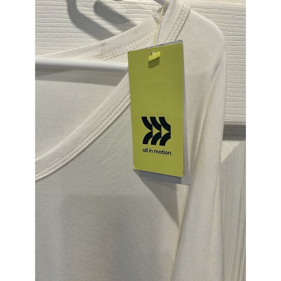 All In Motion Womens Long Sleeve Side Slit T-Shirt Moisture Wicking White NWT XL - Picture 2 of 6
